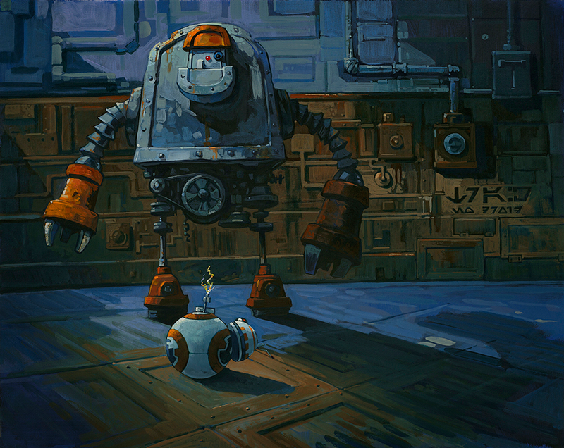 Illustration for article titled Fall in Love With BB-8 All Over Again With These Beautiful Paintings